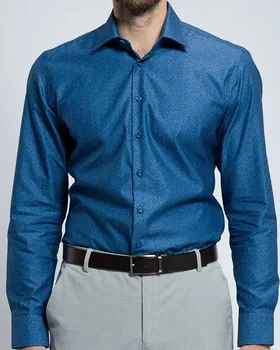 Pánská košile CityZen Pánská košile tmavě modrá s lístky 40