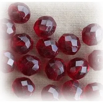 Korálek Korálky broušené/ohňovky - červená tmavá > Ø5mm (20g)