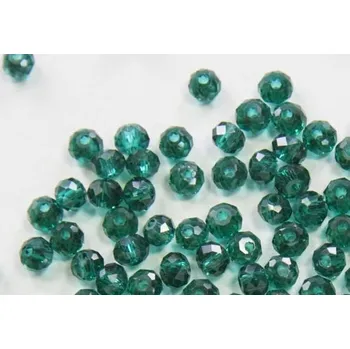 Korálek Korálky broušené/slavík - zelená tmavá AB lesk > Ø8mm - (15 ks)