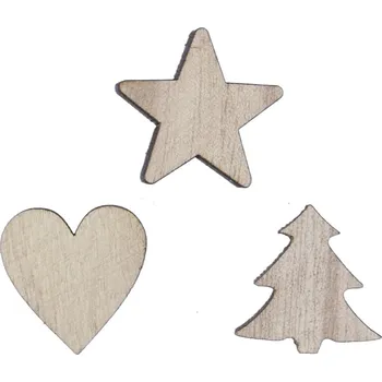 Zahradní dekorace Dřevěné dekorace přírodní, sada 48 ks (134655 057 250775 dekorace natur mix)