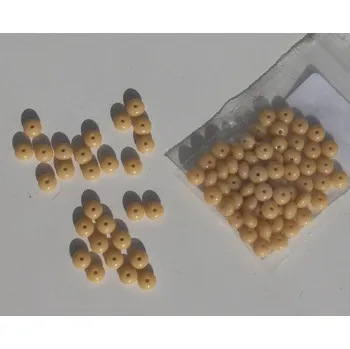 Dětské navlékací korálky Korálky skleněné (60 kusů) - čočka, béžová > Ø6mm