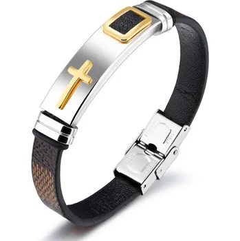 Růženec Amparo Miranda® Náramek Golden Cross 80537 hnědý