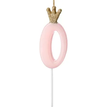 Dortová svíčka PCo Dortová svíčka - číslo 0, růžová 9.5cm