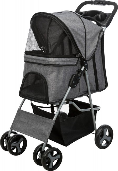 Kočárek pro psy a kočky TRIXIE Buggy rychlosklápěcí šedý 47x100x80cm (do max 15kg)