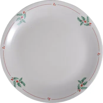 Talíř Clayre & Eef Holly Christmas jídelní talíř 28 cm béžový s cesmínou