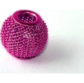 Dětské navlékací korálky Drátěný korálek s velkým průvlekem - růžová tmavá (2ks) (korálky typu PANDORA)