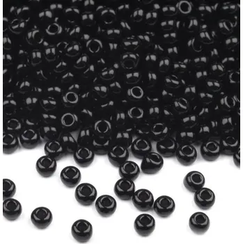 Dětské navlékací korálky Rokajl PRECIOSA černá > (8/0) Ø2,9mm (sáček 20g)