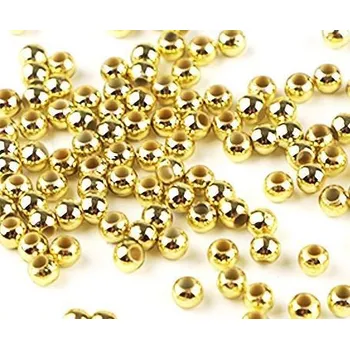 Dětské navlékací korálky Plastové korálky Metalic - zlatá (70ks) > Ø4mm