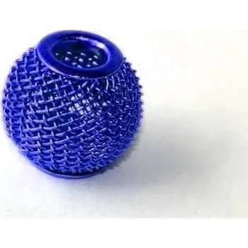 Dětské navlékací korálky Drátěný korálek s velkým průvlekem - modrá tmavá (2ks) (korálky typu PANDORA)