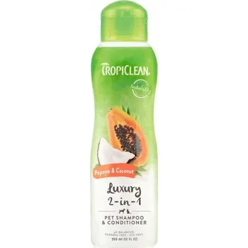 Šampon Šampon TROPICLEAN Luxury 2v1 Papaya & Coconut - s kondicionérem 355ml