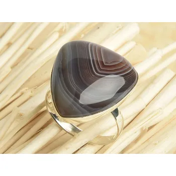 Prsten Achát prsten trojúhelník vel.56 Ag 925/1000 6,1g