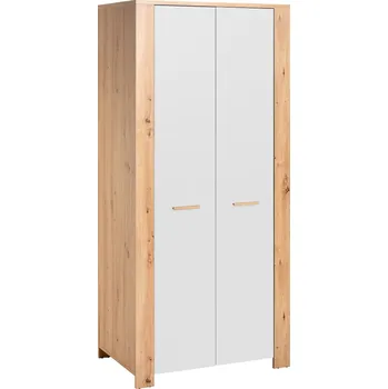 Šatní skříň Skříň 2D dub artisan/bílá mat VEGA