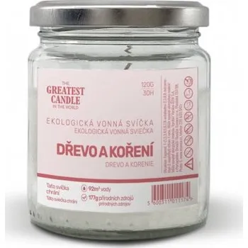 Svíčka The Greatest Candle in the World The Greatest Candle Zero-waste svíčka ve skle (120 g) - dřevo a koření - vydrží hořet cca 30 hodin