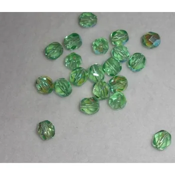 Korálek Korálky broušené/ohňovky - zelená AB lesk > Ø6mm (60kusů)