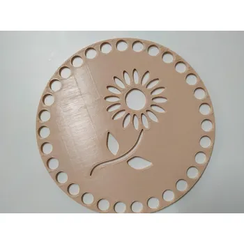 Víko/dno na košík 14,5cm - kopretina béžová