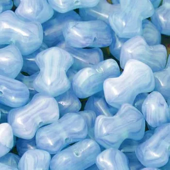 Dětské navlékací korálky Korálky skleněné (sáček 20g) - mašlička 9×6mm, modrá