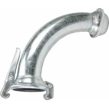 Hadicová spojka ITAL ÚHLOVÝ OBLOUK MALE/FEMALE - pozink. 90° kompletní spojka DN 100 mm s háky a koulí