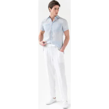 Dámské kalhoty Magic Linen Pánské plátěné kalhoty TRUCKEE v bílé barvě Velikost: L