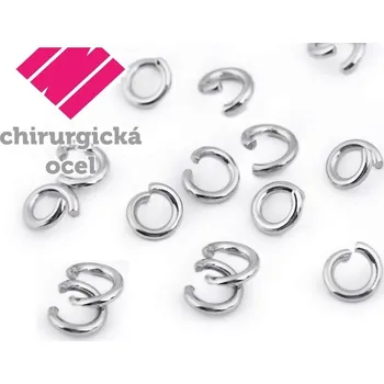 Materiál na výrobu šperku Bižuterní spojovací kroužek - chirurgická ocel - Ø 8mm (10ks)