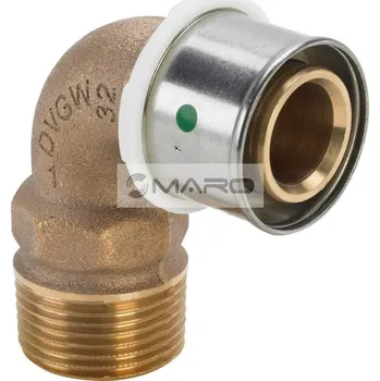 Instalatérský materiál Viega Pexfit Pro Koleno lisovací 2714 s vnějším závitem 20 x 3/4", 397395