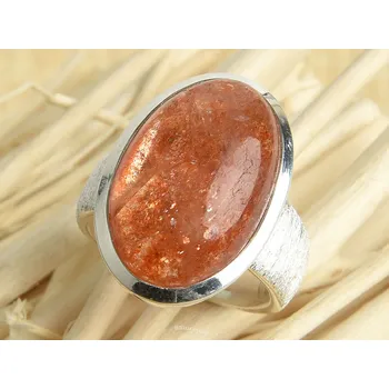 Prsten Prsten sluneční kámen ovál Ag 925/1000 14,7g vel.56