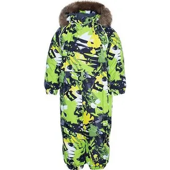 dívčí zimní kombinéza Dětská zimní membránová kombinéza Huppa Keira lime pattern 300g velikost 74
