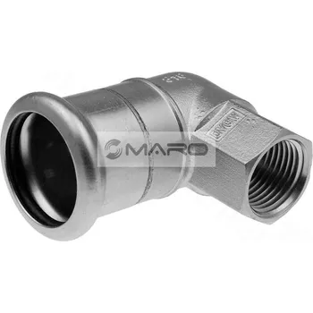 rozdělovač topení KAN-therm Inox Koleno nerezové lisovací s vnitřním závitem 90° pro pitnou vodu, topení 18 mm x 1/2", profil "M", 1609068001