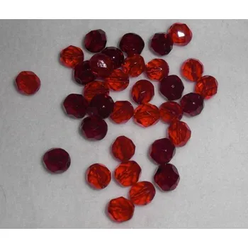 Dětské navlékací korálky Korálky broušené/ohňovky - červená > Ø12mm (8 kusů)