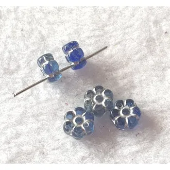 Dětské navlékací korálky Korálky skleněné (30 kusů) - kytička modrá > Ø8mm