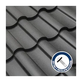 Střecha Plechová střešní krytina Satjam Arad Modul Povrchová úprava: Satmat 35 PMH, Barva krytiny: Terakota RR750