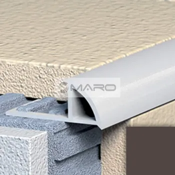 Stavební profil Havos Profil ukončovací A01 PVC, oblý s přepážkou 10 x 2500 mm, 14 tmavě hnědá, A01/10/014/2500