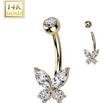 Piercing Šperky4U Zlatý piercing do pupíku Au 585/1000 - ZL01256-YG