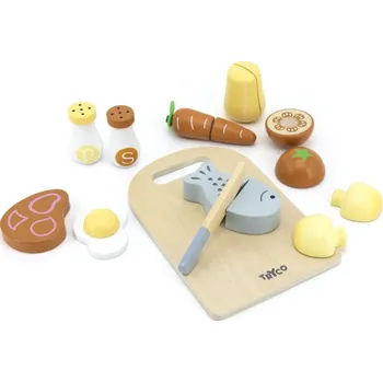 Kuchyňské prkénko TRYCO Dřevěné krájecí prkýnko s jídlem