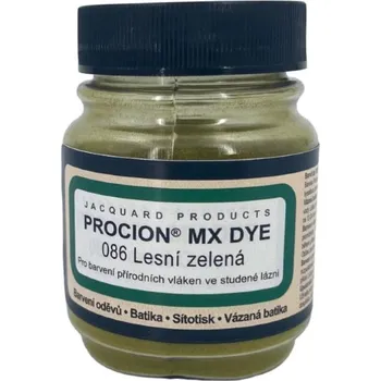 Speciální výtvarná barva Jacquard Reaktivní barvy na batikování Procion MX 19g lesní zelená 086