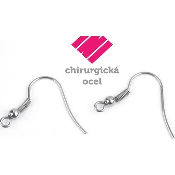 Materiál na výrobu šperku Náušnicové zapínání - afroháček s pružinkou - chirurgická ocel (1pár)