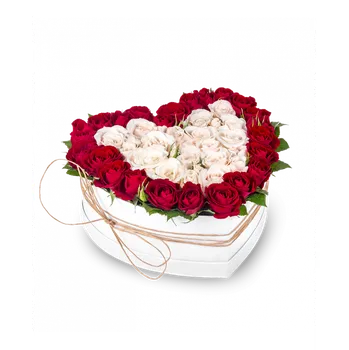 Dárková krabička Srdce trsových růží Střední (M)