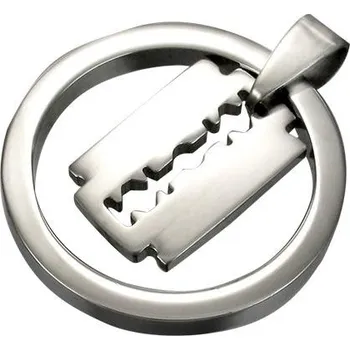 Přívěsek Žiletka v kruhu - ocelový přívěsek