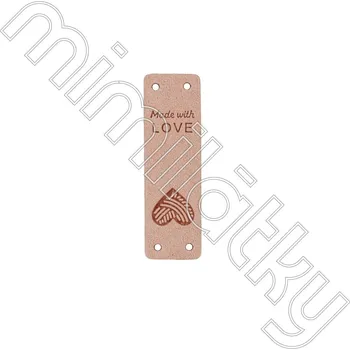 Nášivka Nášivka made with love se srdíčkem koženka růžová