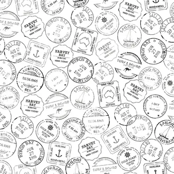 Tapeta Vliesová tapeta bílá s přístavními razítky 138981, Regatta Crew, Esta Home