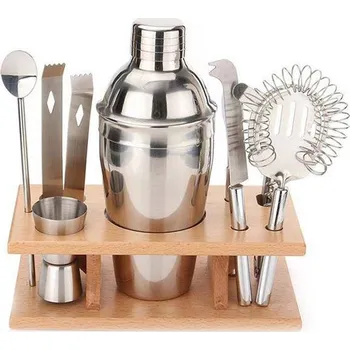 Shaker Profi barmanský set, SHAKER - 9 dílů stojan AG139B