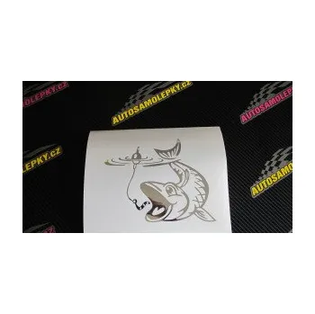 Polep vozidla SAMOLEPKA Ryba s návnadou 004 levá (10 - červená) NA AUTO, NÁLEPKA, FÓLIE, POLEP, TUNING, VLASTNÍ TEXT, TISK, AUTOSAMOLEPKY.cz, POLEPY, OBRÁZEK, LOGO, SAMOLEPKY