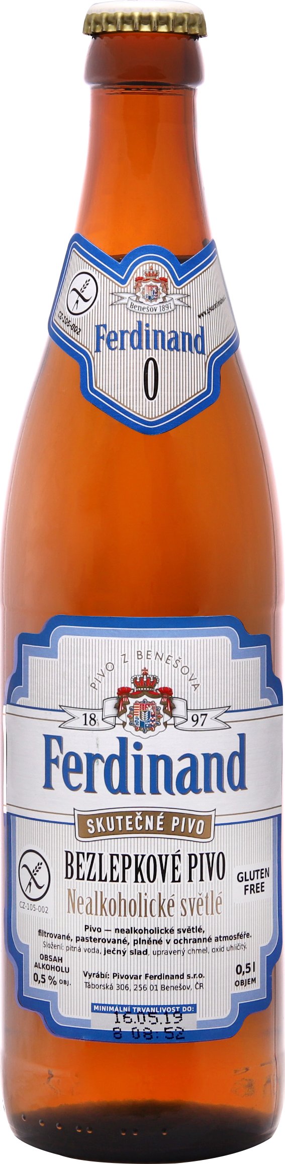 foto Pivo Ferdinand Bezlepkové nealkoholické pivo světlé 0,5 l sklo