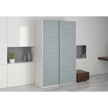 Šatní skříň Eoshop Šatní skříň Megahit 120, Bílá / Beton