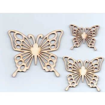 Dřevěné výřezy, Z86/1, OTAKÁREK, krajkový motýl, větší varianta, 7.2 x 6.2 cm, 1ks