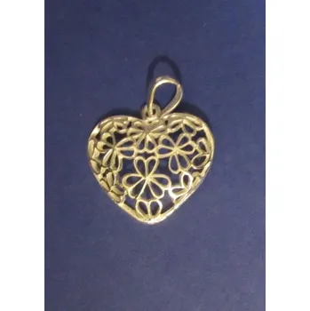 Přívěsek Srdce zdobené kytičkama - přívěsek ze stříbra