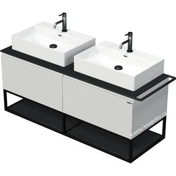 Koupelnový nábytek Intedoor koupelnový nábytek TARA 140 cm s 2 umyvadly na desku, 2 zásuvky, TA OALU 140D 2Z KDP Varianta: A0076 Antracit LESK + doprava zdarma + při platbě převodem sleva