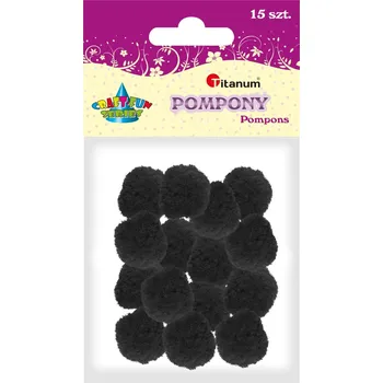 Titanum Bambulky, Pompony, ČERNÉ, 18mm, 15ks/bal.