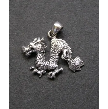 Přívěsek Asijský drak s ocasem - stříbrný přívěsek / přívěsek ze stříbra