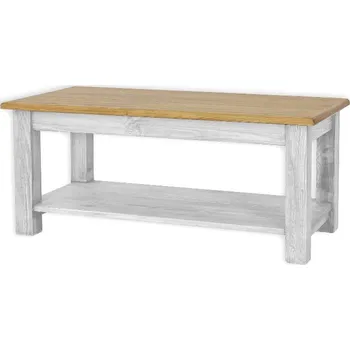Konferenční stolek Rustikální konferenční stolek WHITE HOME MES14 Barevné provedení: Bílá patina K03 - bílá patina K03, Provedení: varianta B