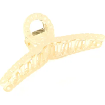 Spona do vlasů - skřipec spirálka s pletením, čiré a krémové barvy 8000769-17